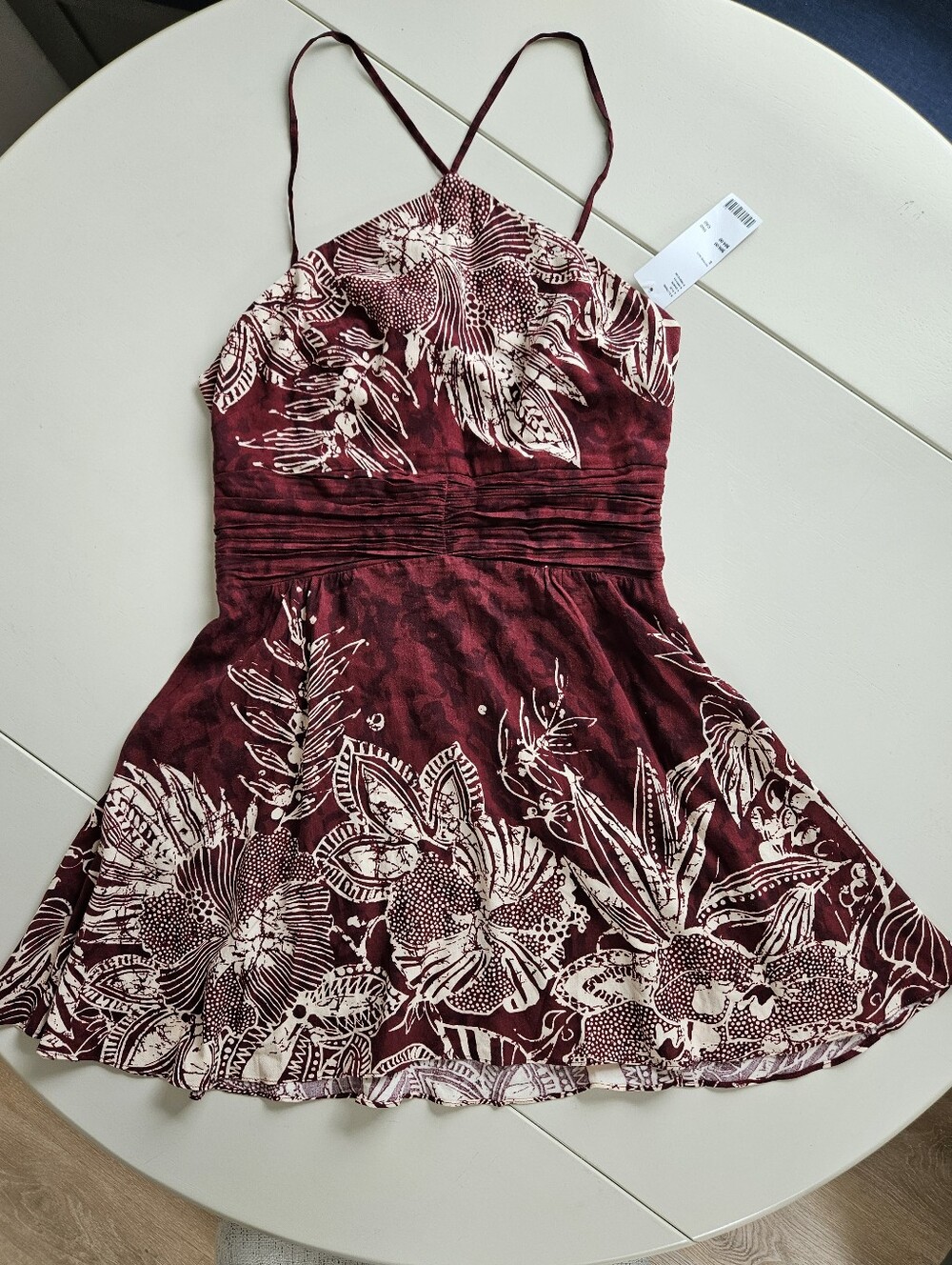Uurban Outfitters- Marabella Floral Y-Neck Mini Dress